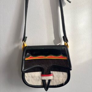 Vintage-Boho cowhide crossbody bag